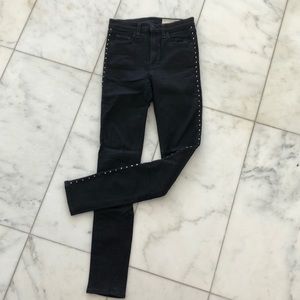 Rag & Bone black skinny jeans with studs down sides